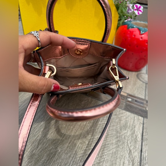 NWOT!Michael Kors Rose Gold Mini Bag w/ Luxe Finish Metallic Rose Gold - Picture 6 of 7